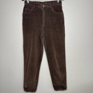 Lauren Ralph Lauren Women's Brown Corduroy High-Rise Tapered Leg Pants Size 10